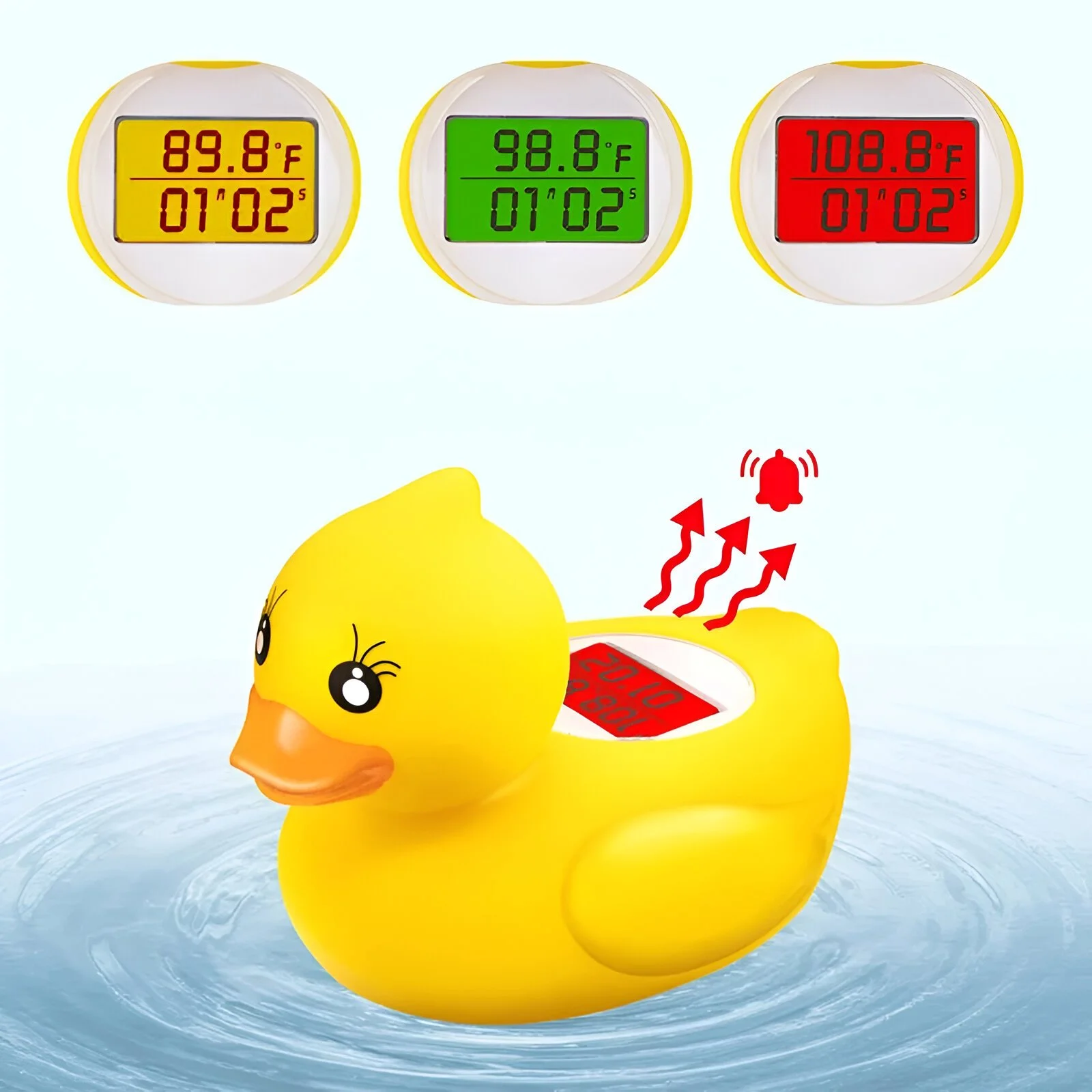 Digital Baby Bath Thermometer Duck Toy with LED Alarm and Timer