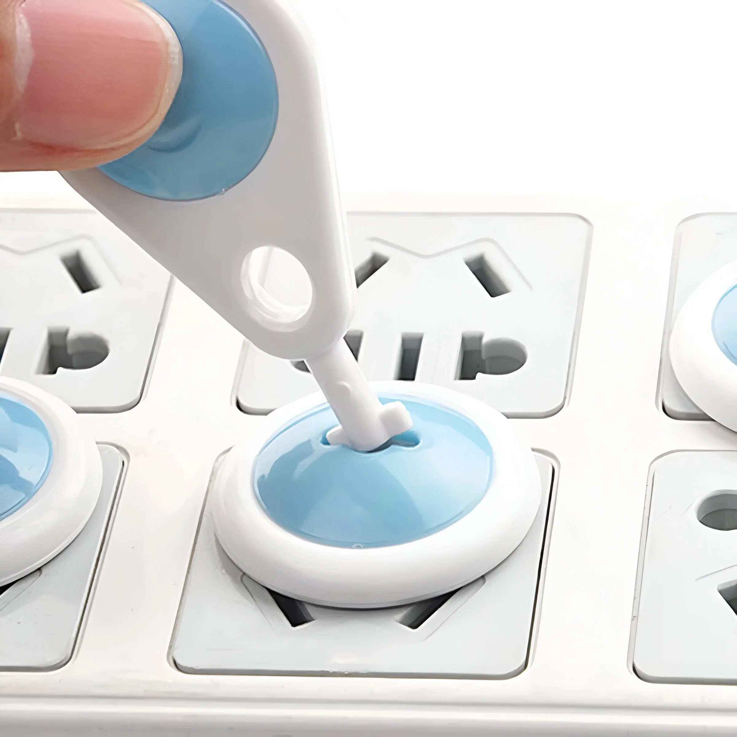 6-Piece Baby Safety Outlet Covers with Key – Child Electrical Protection Set