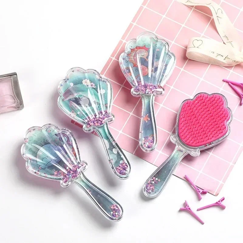 Cute Cartoon Mermaid Air Cushion Comb for Kids - Scalp Massage & Wide Teeth Styling Tool