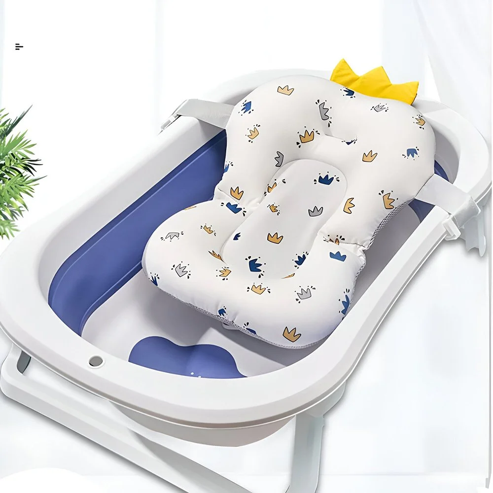 Newborn Baby Bath Seat Pad – Soft, Anti-Slip, Foldable Bathtub Support