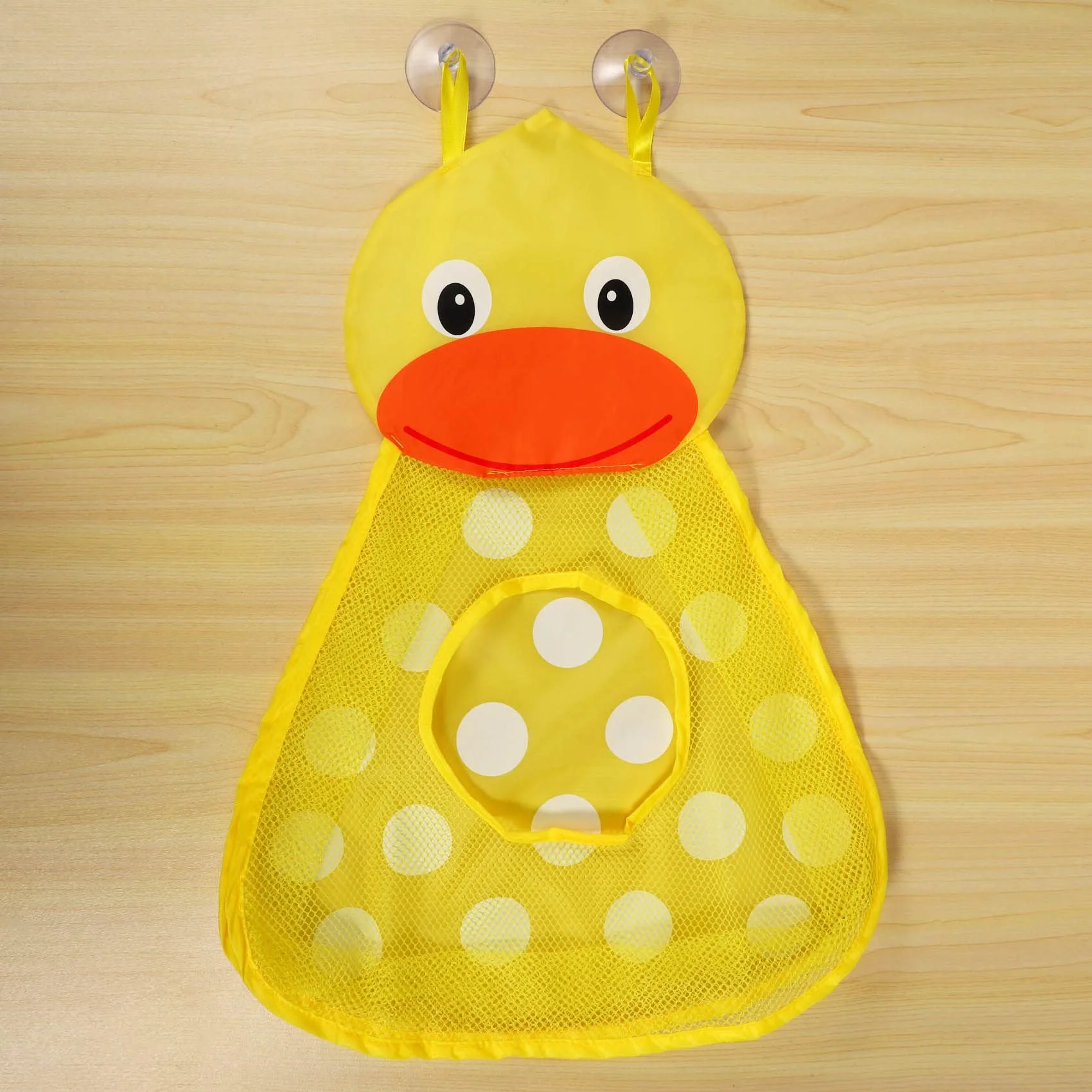 Baby Bath Toy Organizer - Cute Duck Frog Mesh Net Storage Bag with Strong Suction Cups