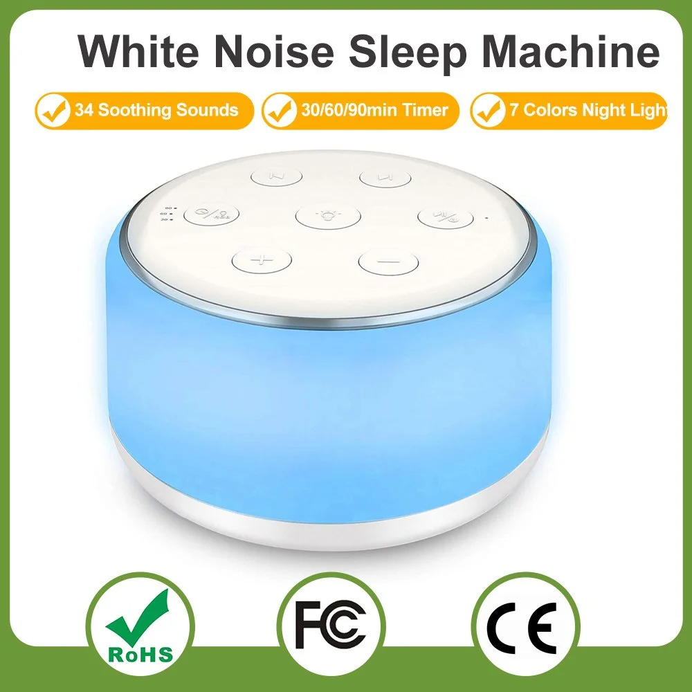 White Noise Machine with 34 Sounds, 7-Color Night Light & Timer