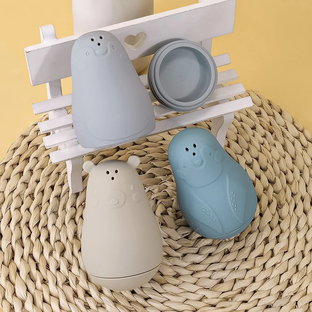 3pcs Silicone Baby Bath Toys – Bear & Penguin Set for Fun Water Play