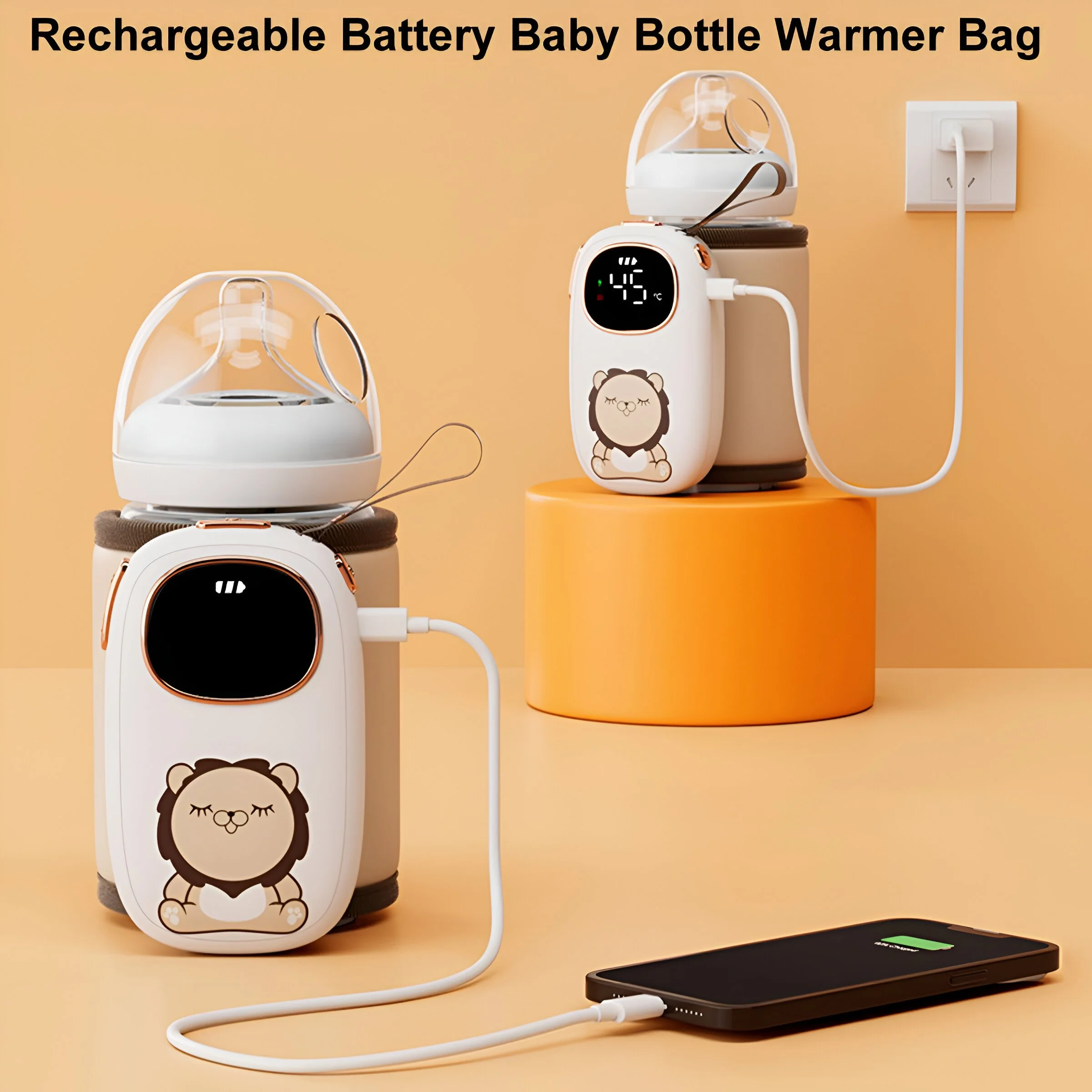 Portable Milk Warmer Bag with Rechargeable Heating