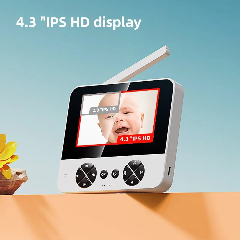 4.3" Baby Monitor with Gimbal Camera, Two-Way Audio, Night Vision & Temp Alert
