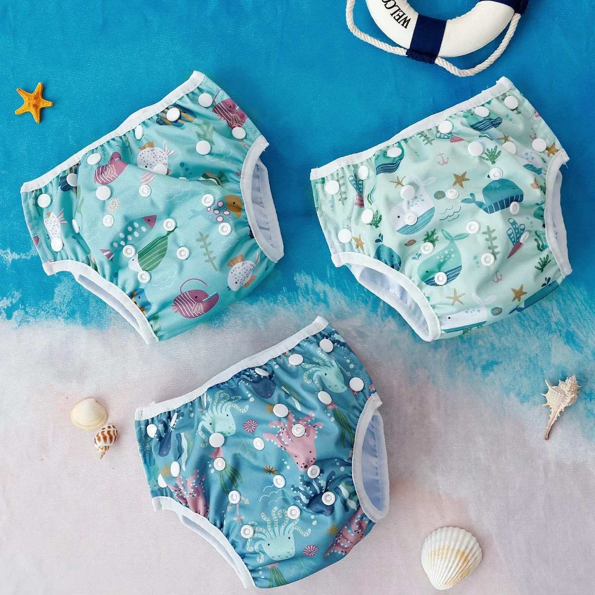 3-Pack Adjustable Reusable Swim Diapers