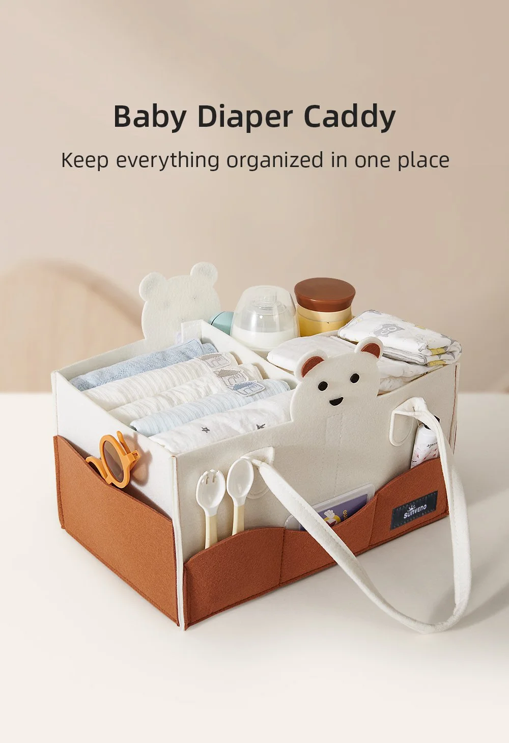 Portable Diaper Caddy Organizer for Nursery and Car