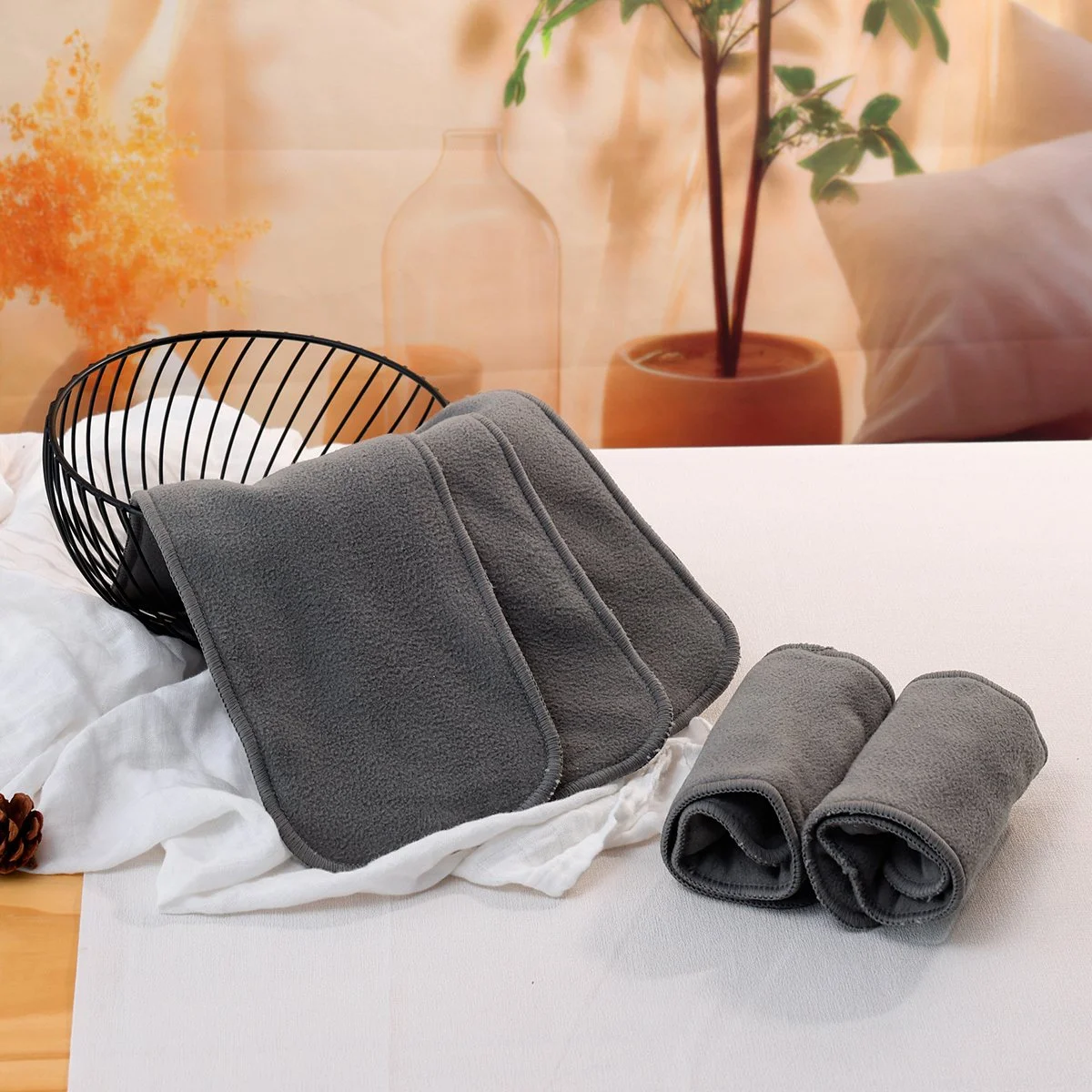 Reusable Bamboo Charcoal Diaper Inserts – 4/5/8/10 Pack for Cloth Nappies