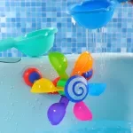 Colorful Baby Bath Water Wheel Toy with Shower Sprinkler for Toddlers