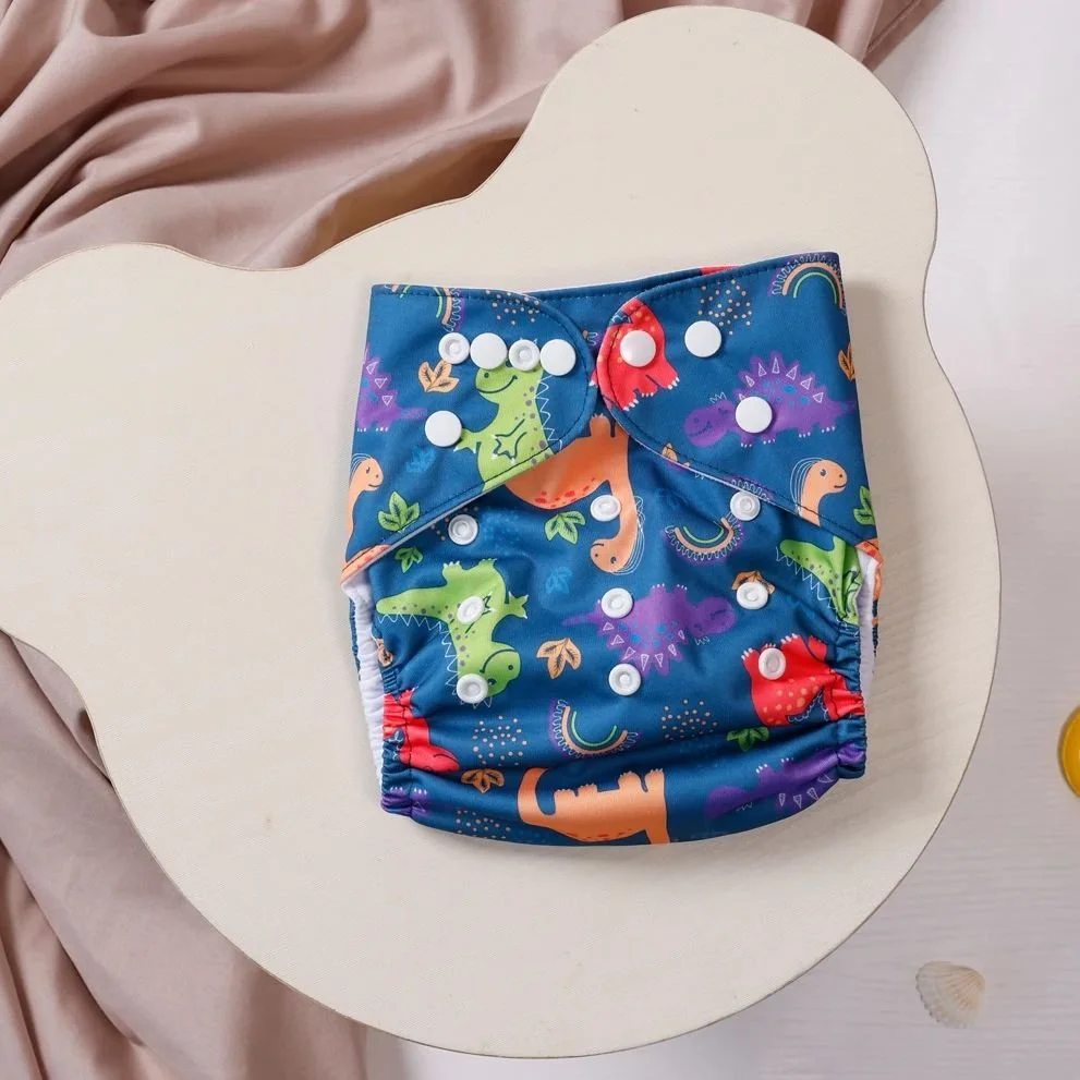 Adjustable Cartoon Pocket Diaper for Babies 6.6–33 lbs