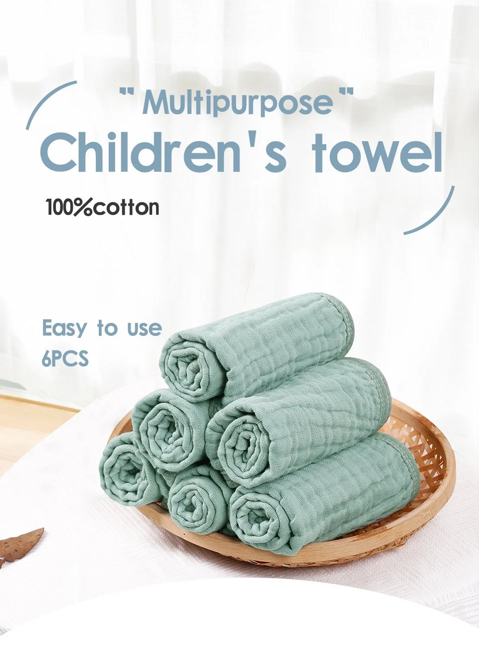 6-Pack Soft Baby Burp Cloths & Multipurpose Towels – Solid Colors, Ultra Absorbent