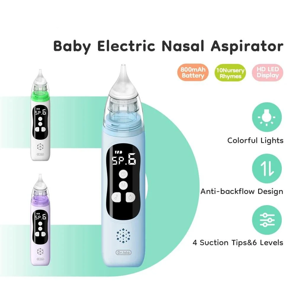 Electric Baby Nasal Aspirator with 4 Suction Modes & Soothing Music