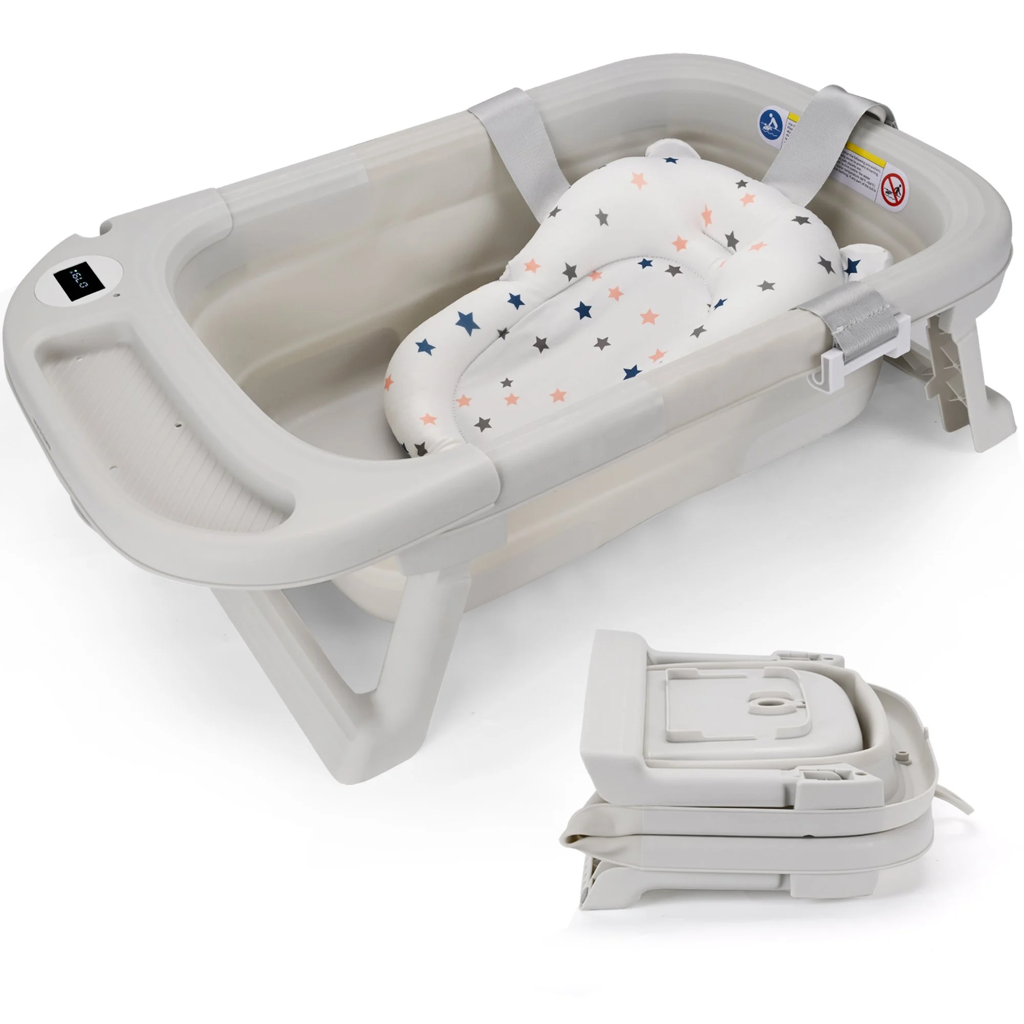 Baby Bathtub with Cushion & Thermometer