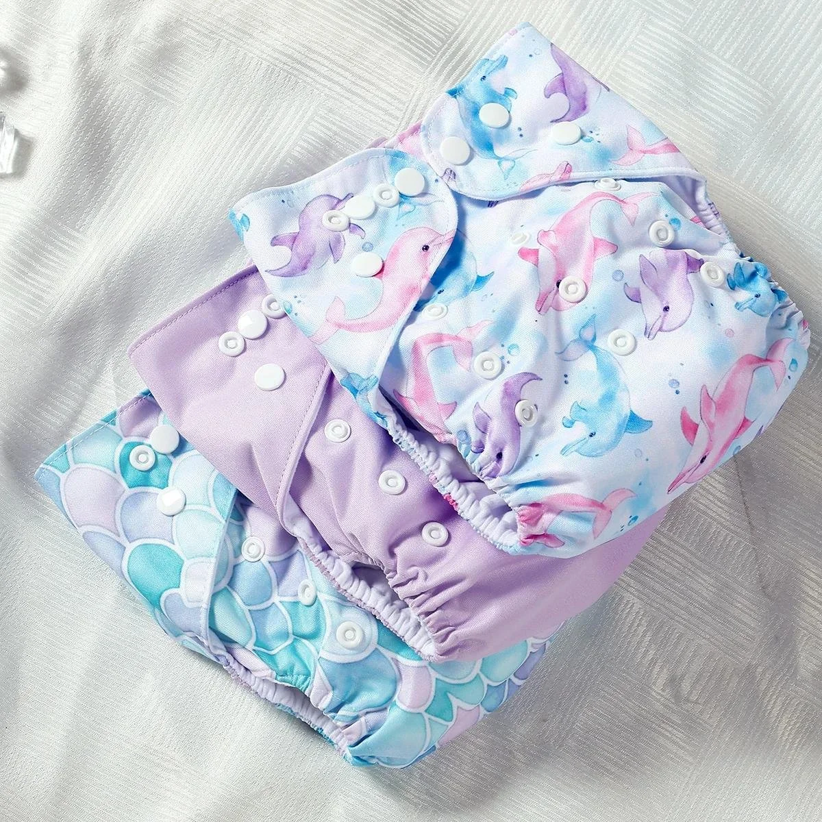 3 PCS Adjustable Washable Diapers for Babies (3-15kg) – Soft, Breathable & Eco-Friendly