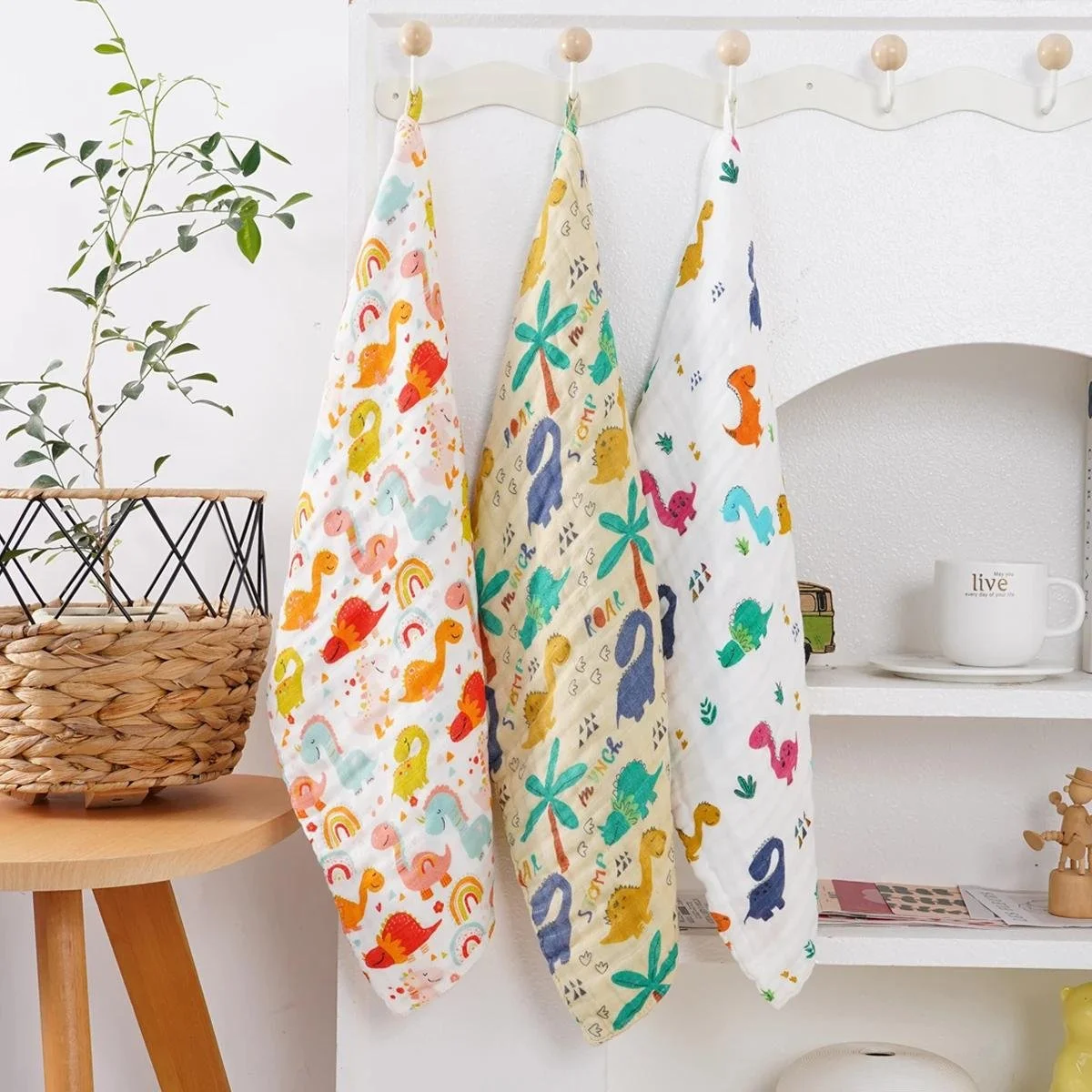 3PCS Bamboo Baby Towels and Burp Cloths
