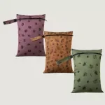 3PCS Waterproof Wet Dry Diaper Bags with Handle 10x14in Portable Travel Pouches