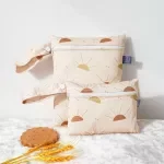 Rainbow & Sun Print 2pcs Waterproof Mini Wet Bag Set for Diapers & Pads