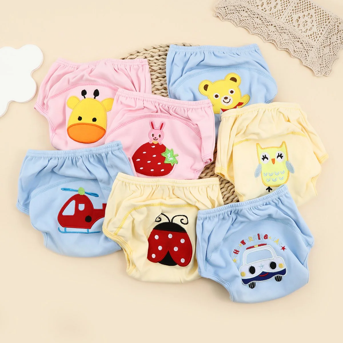 Baby Cotton Training Pants Waterproof Reusable Cloth Diaper Underwear