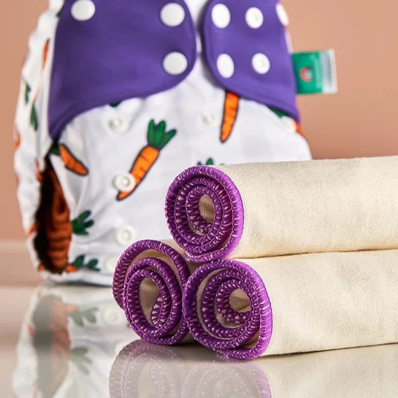 Reusable Hemp Cotton Cloth Diaper Insert 3-Layer Washable Pad for Babies (3Pcs)