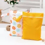 Reusable Waterproof Wet Bags 2-Pack with Zipper & Snap Handle – 10x14in
