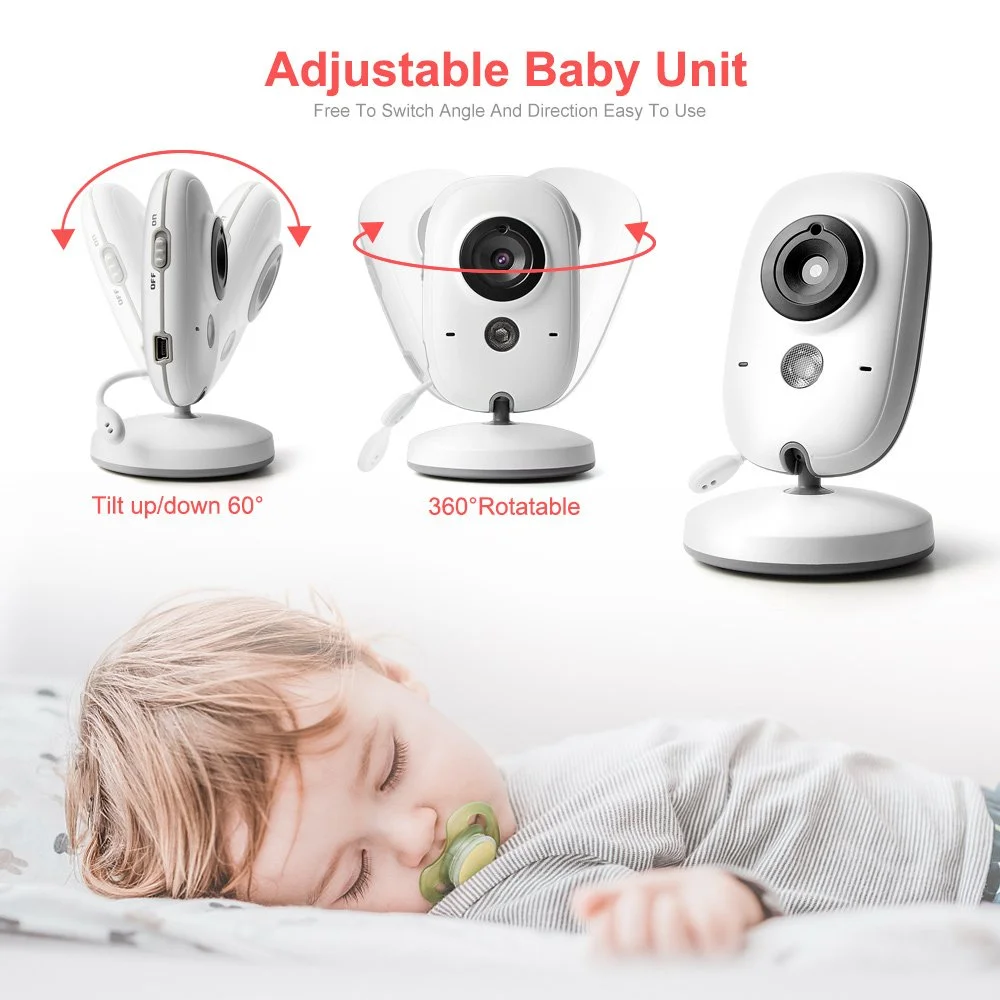 Wireless Video Baby Monitor with 3.2" LCD, Night Vision & Two-Way Audio