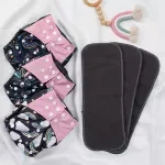 Reusable Baby Cloth Diapers with Bamboo Charcoal Inserts – Adjustable & Washable