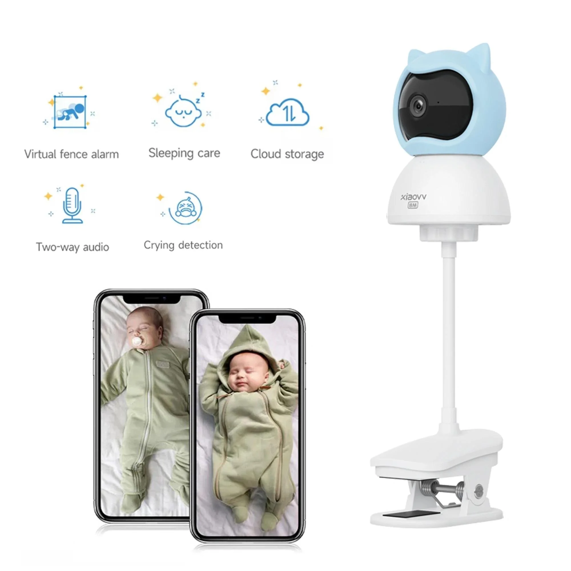4MP WiFi Indoor Baby Monitor with Night Vision & Two-Way Audio