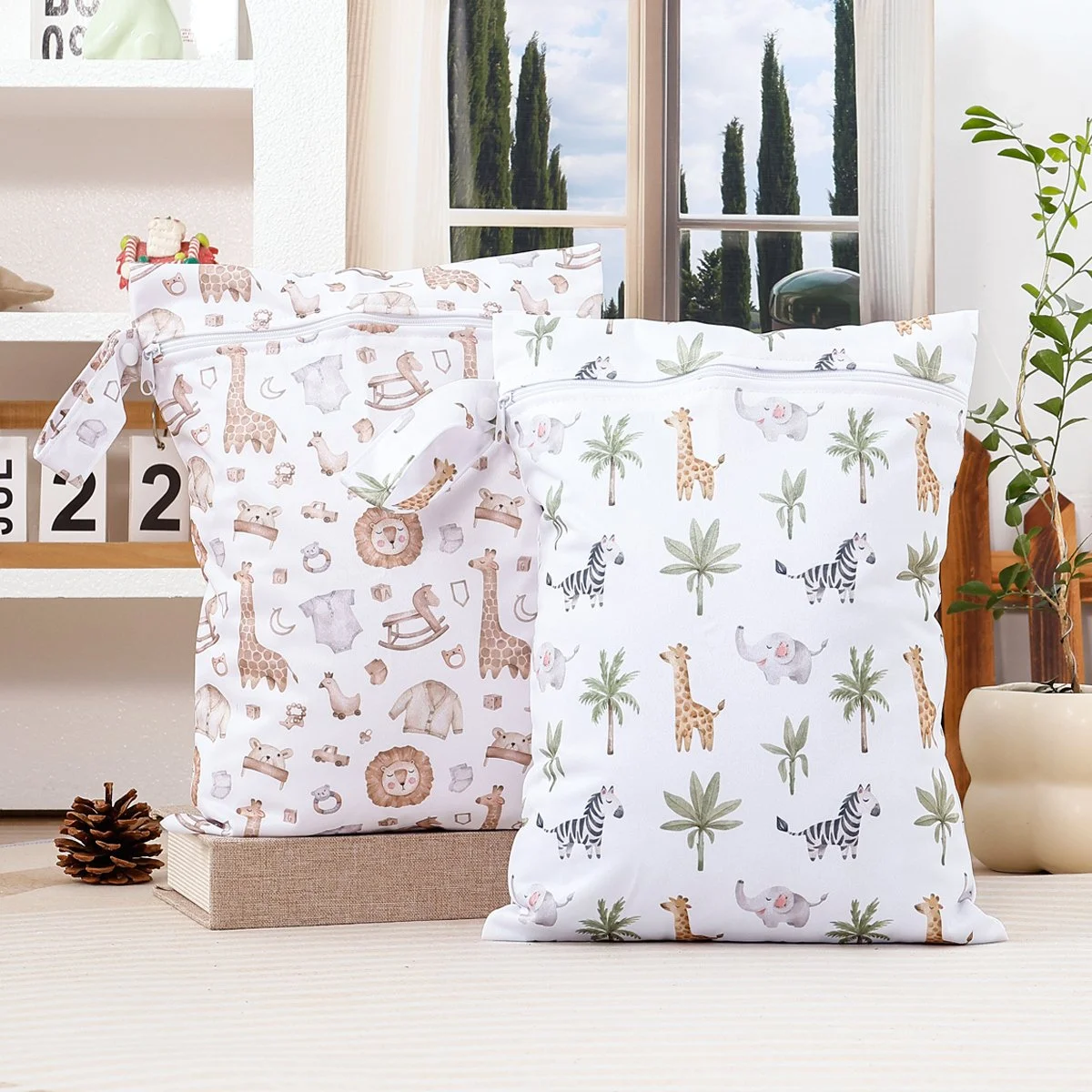 2PCS Waterproof Wet Dry Diaper Bag for Travel, Beach, Pool & Gym