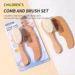 Baby Hairbrush and Comb Set – Natural Ash Wood & Gentle Wool-Like Brush