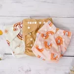 3pcs Reusable Suede Baby Cloth Diapers Set – Soft & Washable Newborn Nappies