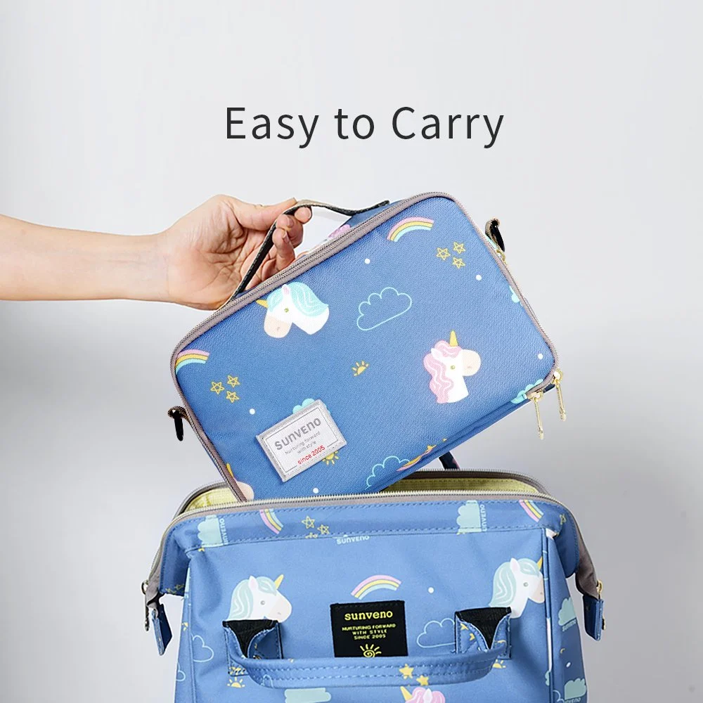 2-in-1 Portable Diaper Changing Bag with Waterproof Mat & Shoulder Strap