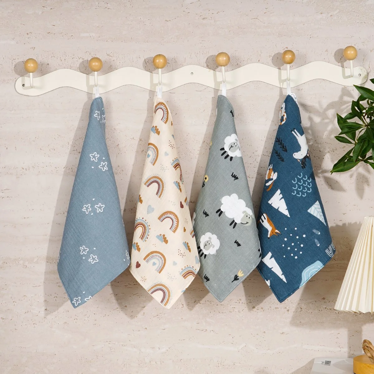 4PCS Soft Cotton Baby Face Towels