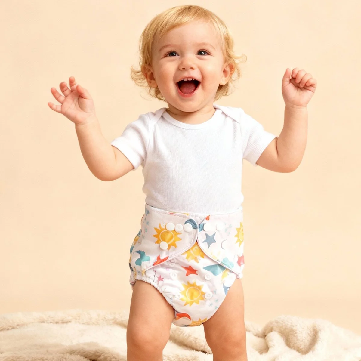 Waterproof Adjustable Suede Cloth Baby Pocket Diaper