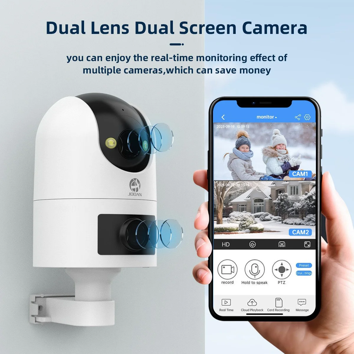 4K Dual-Lens PTZ Outdoor Security Camera with AI Tracking & Dual-Band WiFi