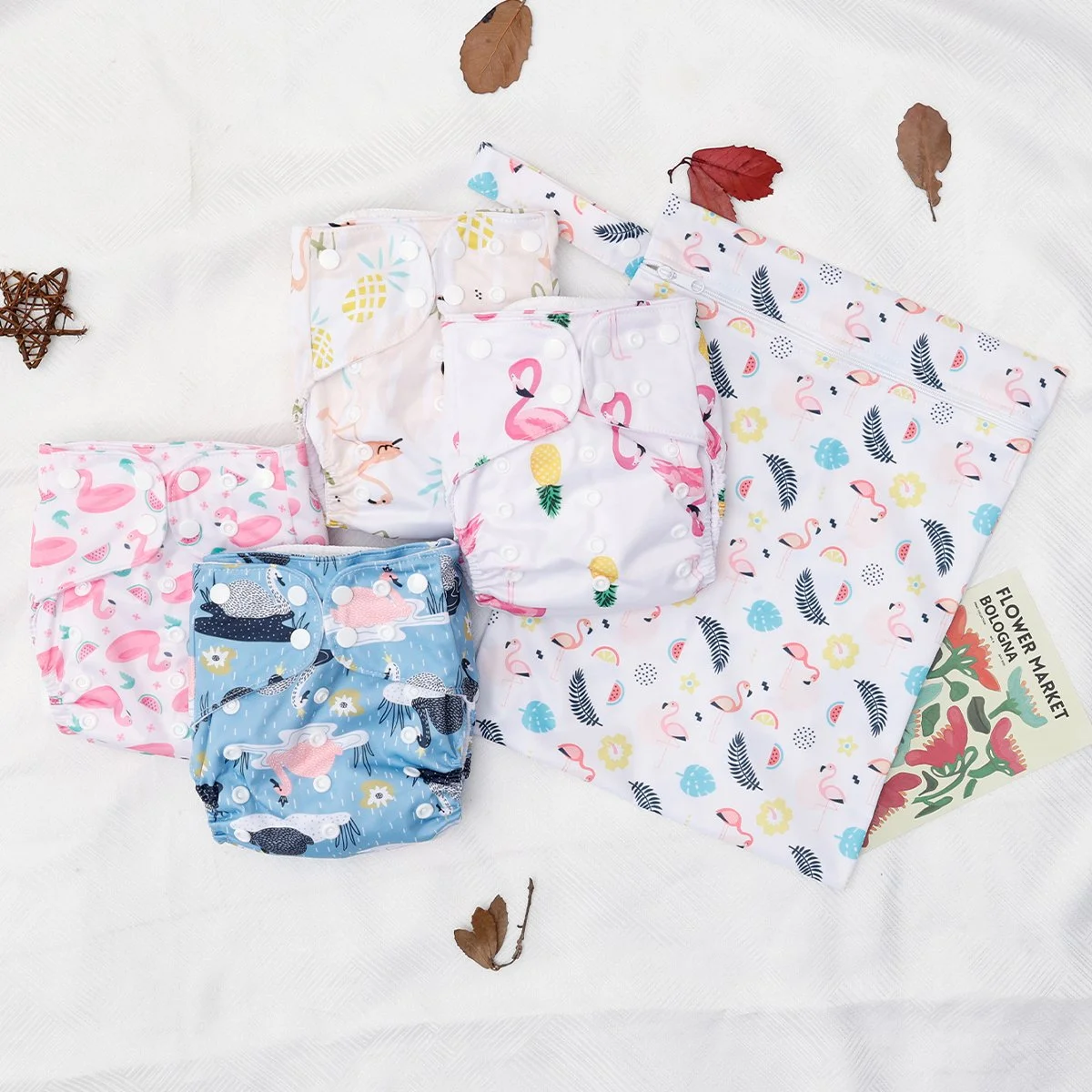 Eco-Friendly Reusable Cloth Diaper Gift Set with Wet Bag