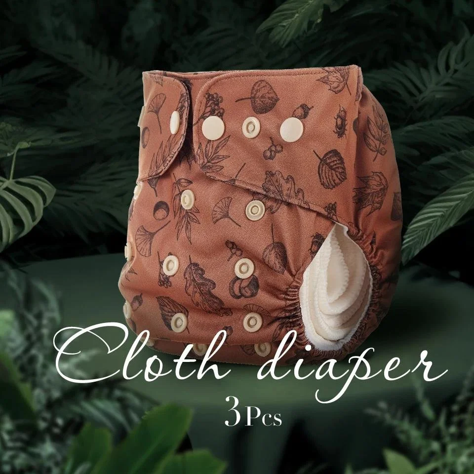 Recycled Suede Baby Cloth Diaper Set with Bamboo Terry Inserts
