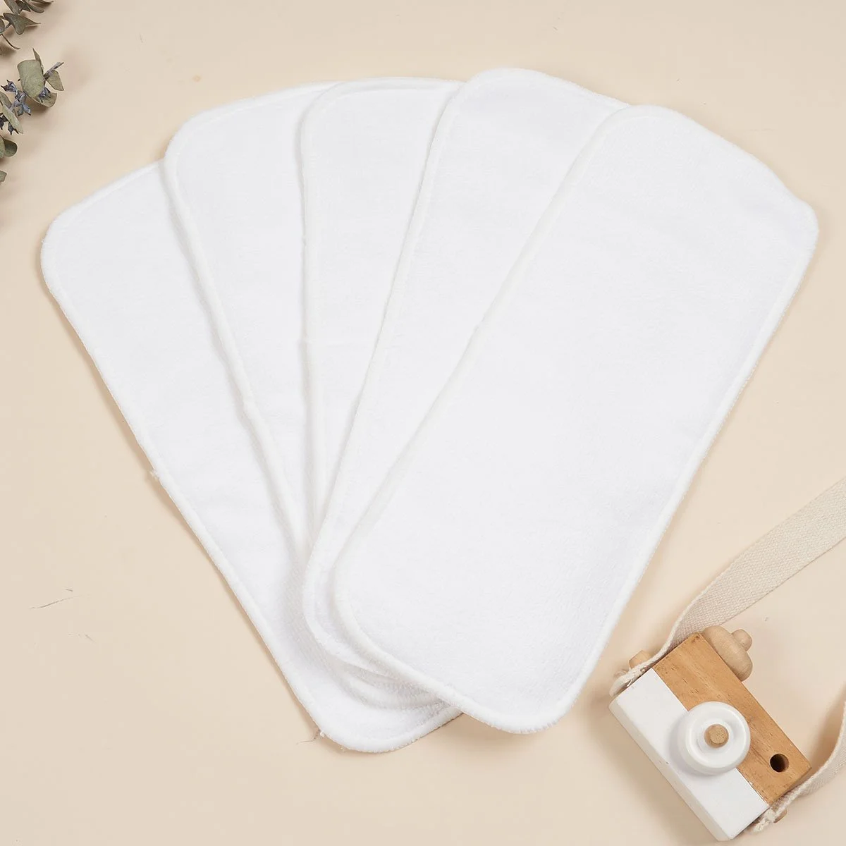 5-Pack Reusable 3-Layer Microfiber Diaper Inserts – Ultra-Absorbent & Washable