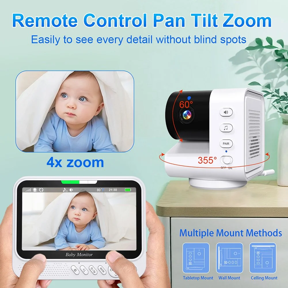7 Inch HD Video Baby Monitor with Two-Way Audio, Night Vision & 5000mAh Battery
