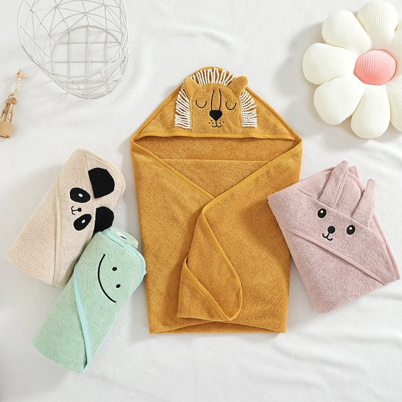 Super Soft Hooded Bath Towel & Baby Blanket - Cartoon Lion Bunny Design