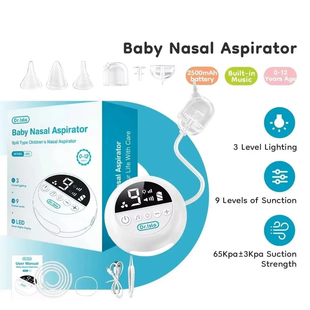 Baby Nasal Aspirator 2500mAh 9 Suction Modes Built-In Music & Night Light