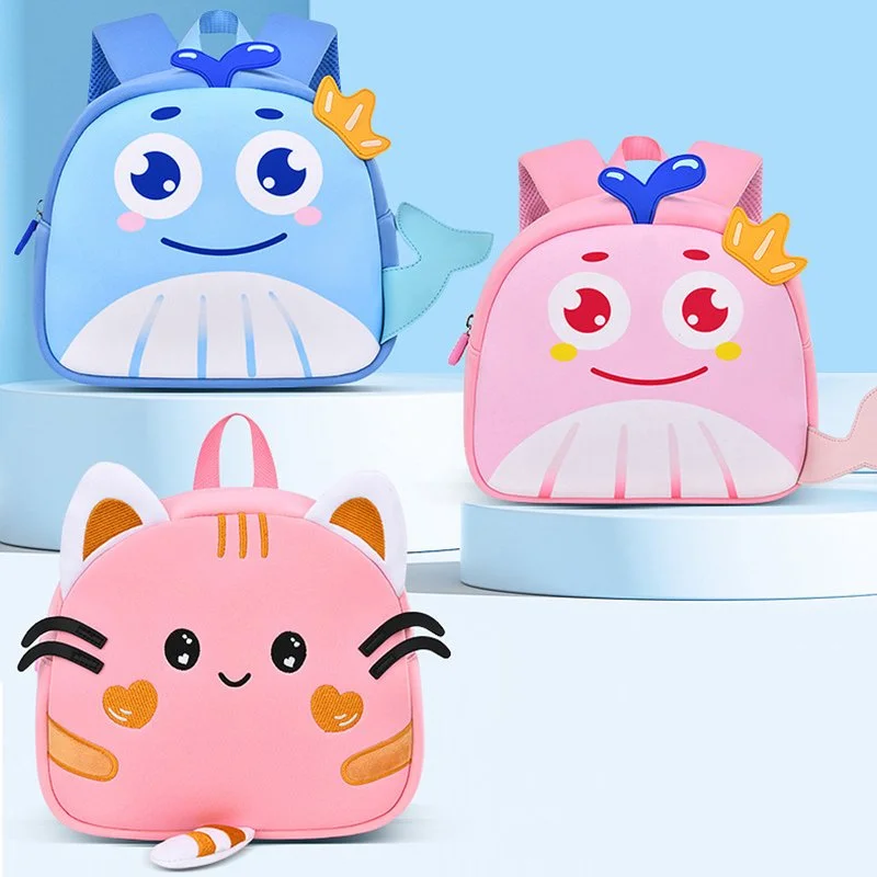 Cartoon Whale Kindergarten Backpacks for Kids