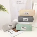 Adorable Corduroy Shark Embroidery Pencil Case for Girls & Kids