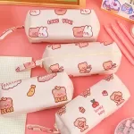 Kawaii Cartoon Bear Pencil Case - Large Capacity Pen Bag and Desktop Organizer