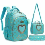 Charming School Backpacks for Girls with Lunch Bag and Pencil Case