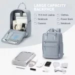 15.6 Inch Laptop Backpack, Korean Style Vintage College Backpack, Business & Travel Bag