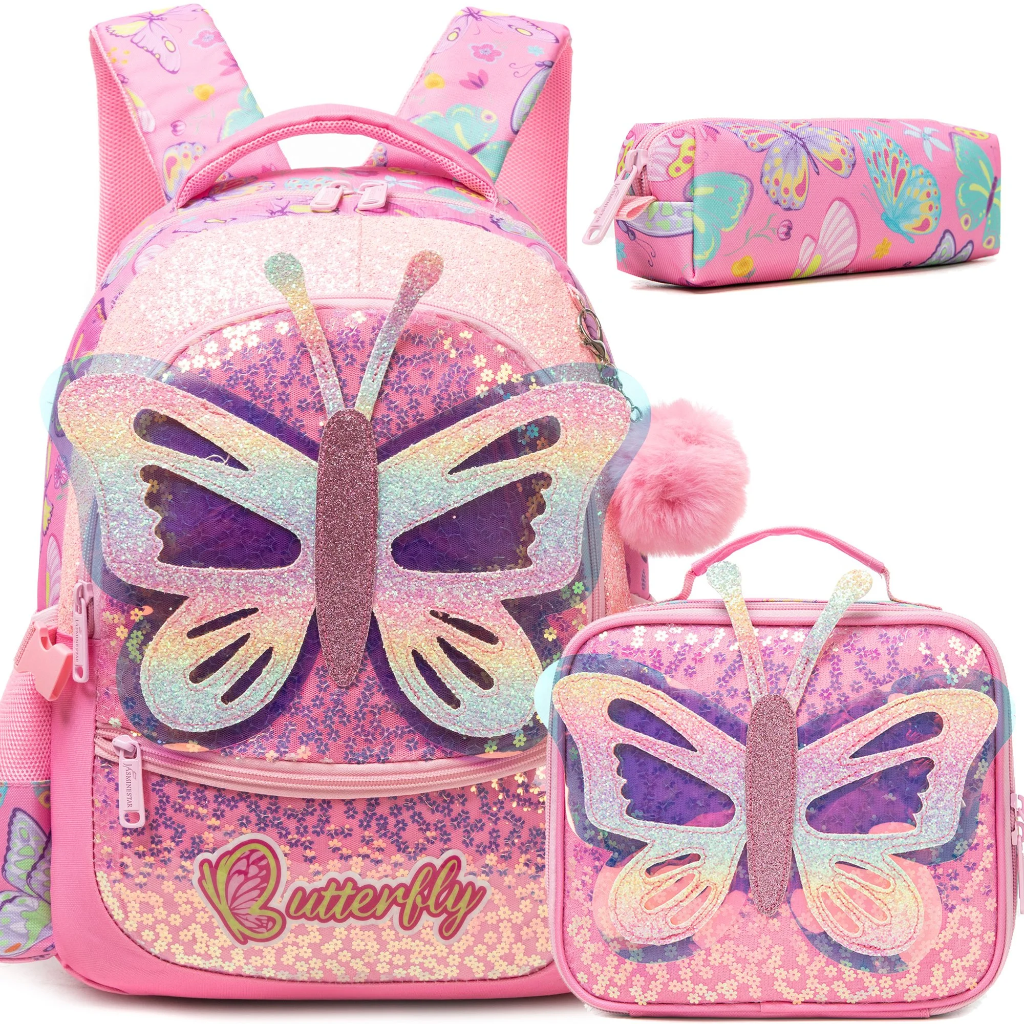 Large Capacity Lightweight Kids Backpack Set with Lunch Bag & Pencil Case