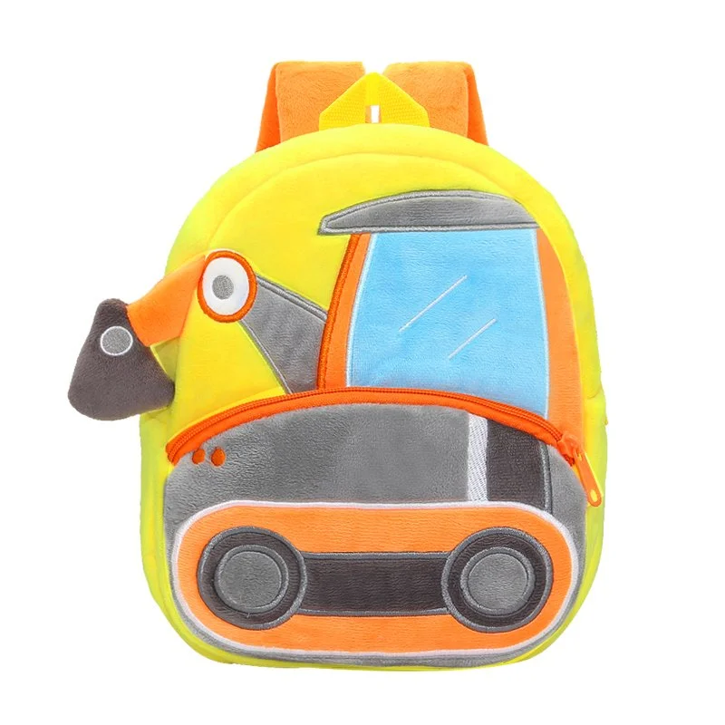 Plush Excavator Backpack for Boys