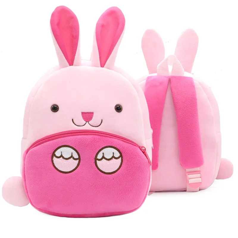 Cute Animal Rabbit Plush Backpack for Kids – Kindergarten School Bag