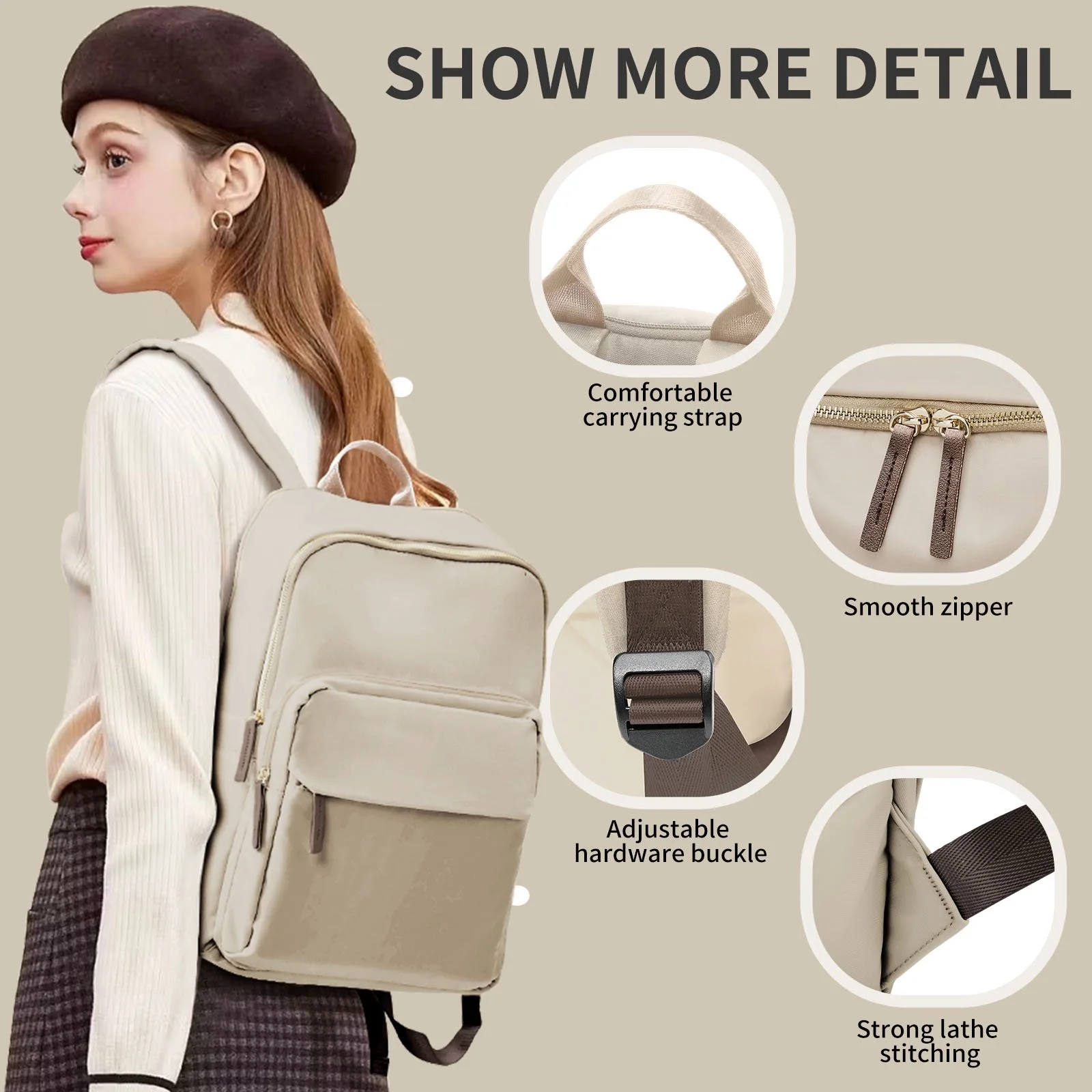 Large Capacity Women’s Backpack for Travel, Business & School - Stylish & Practical Laptop Bag