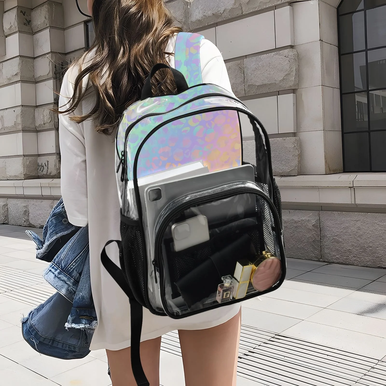 Stylish Transparent PVC Women’s Travel and School Backpack